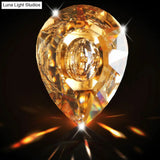 Retro Amber Glass Flush Mount Ceiling Light With Crystal Drop - 3 - Light Bowl Fixture