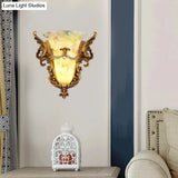 Retro Angel Wing Wall Lamp - Single Resin Gold Sconce Light Fixture