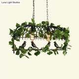 Retro Birdcage Island Light Fixture - Metal Led Plant Ceiling Lamp In Black With 2/3/4 Bulbs