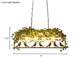 Retro Birdcage Island Light Fixture - Metal Led Plant Ceiling Lamp In Black With 2/3/4 Bulbs