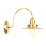 Retro Brass Gooseneck Wall Reading Lamp With 1-Light Metallic Finish And Assorted Shades / F