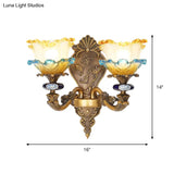 Retro Brass Wall Mount Sconce With Frosted Glass Shade For Dining Room