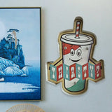 Retro Burger/Drinks Led Wall Night Lamp For Cinema Bar - Blue & Yellow/White Iron Lighting