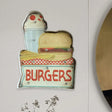 Retro Burger/Drinks Led Wall Night Lamp For Cinema Bar - Blue & Yellow/White Iron Lighting