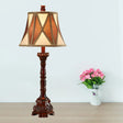 Retro Empire Shade Desk Light: 25.5/27.5 H | Fabric Night Table Lamp (Brown) For Guest Room Brown /