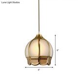Retro Gold Glass Bud Pendant Ceiling Light