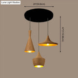Retro Industrial 3-Light Beige Rope Pendant For Dining Room