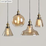 Retro Industrial Glass Pendant Lights For Bars - 1-Light Hanging Fixtures