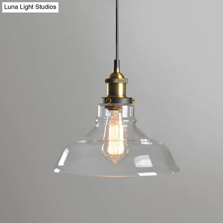 Retro Industrial Glass Pendant Lights For Bars - 1-Light Hanging Fixtures
