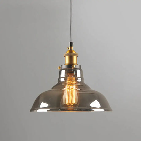 Retro Industrial Glass Pendant Lights For Bars - 1-Light Hanging Fixtures Smoke Gray / 8.5
