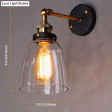 Retro Industrial Glass Vanity Wall Light - Oval Design Single Fixture