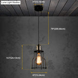 Retro Industrial Hanging Lamp - Single Light Pendant With Black Wrought Iron Frame For Restaurant