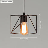 Retro Industrial Metal Cage Pendant Light Fixture - 1-Light Ceiling Hanging For Restaurants