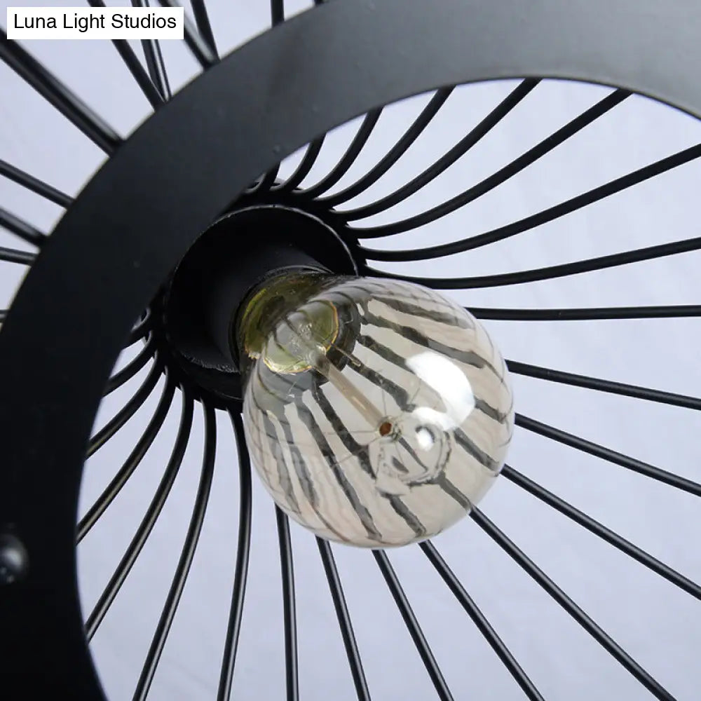 Retro Industrial Oval Pendant Lighting - Metal Ceiling Lights For Restaurants