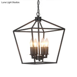 Retro Industrial Style 4-Light Geometric Multi-Pendant Metal Ceiling Lights - Ideal For Restaurants