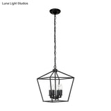 Retro Industrial Style 4-Light Geometric Multi-Pendant Metal Ceiling Lights - Ideal For Restaurants