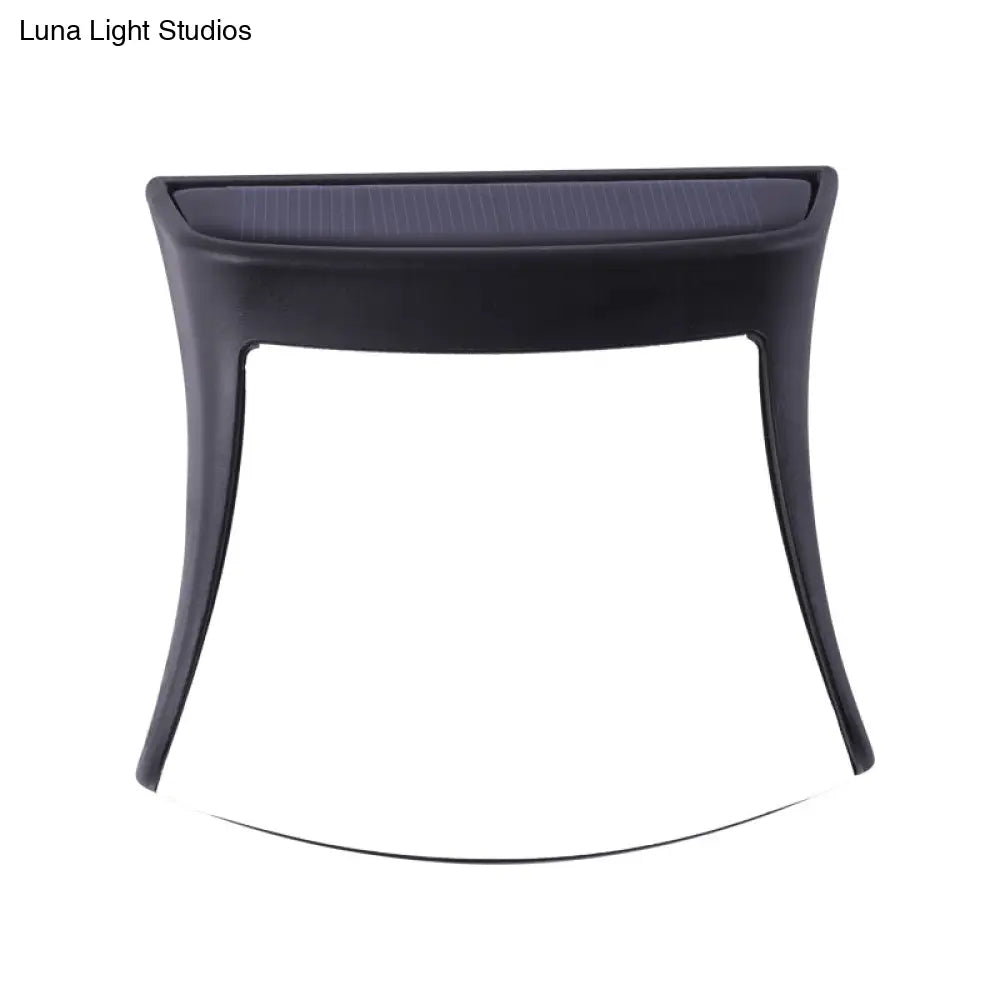 Retro Led Solar Wall Sconce Curved Flush Mount Acrylic Fixture For Outdoor Lighting