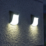 Retro Led Solar Wall Sconce Curved Flush Mount Acrylic Fixture For Outdoor Lighting Black / White