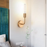 Retro Metal Gold Wall Lamp With Exposed Bulb - 1/2-Light Sconce For Porch 1 /