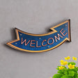Retro Metallic Beer Bar Led Night Light - Blue Welcome Direction Arrow Sign Wall Lamp