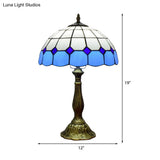 Retro Stained Glass Accent Table Lamp - Elegant 1-Light Décor For Bedside
