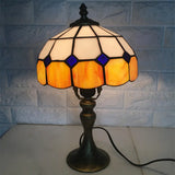 Retro Stained Glass Accent Table Lamp - Elegant 1-Light Décor For Bedside Yellow