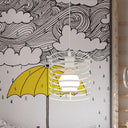 Retro Style Black/White Cylinder Cage Pendant Ceiling Lamp - Adjustable Height Indoor Metal Hanging
