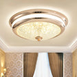 Retro Style Ceiling Lamp In Black/Gold With Lattice Glass And Led Flush Mount - 16’/19.5’ W