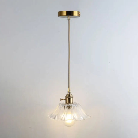 Retro Style Glass Pendant Ceiling Light - Gold Shaded Suspension Lighting For Restaurants / O