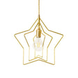 Retro Style Gold Iron Suspension Pendant Ceiling Light - Star Frame Design Ideal For Restaurants /