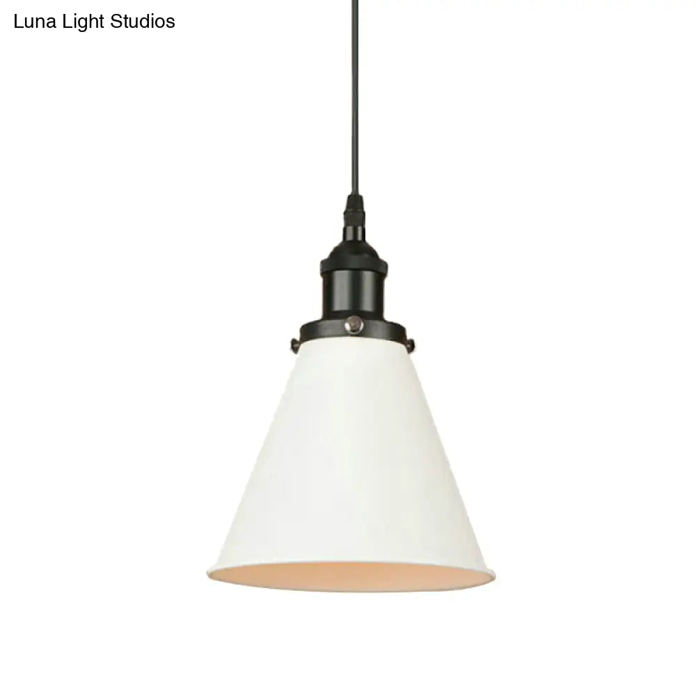 Retro Style Metal Pendant Light With Black/Chrome/Rust Finish - Ideal For Kitchen 1 Bulb Hanging