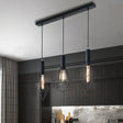 Retro Style Polygon Ceiling Light With Cage Shade - 3 Lights Black Metallic