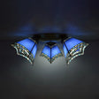 Retro Style Stained Glass Geometric Ceiling Light With Prismatic/Swallow-Tail/House/Dome/Bell Shape