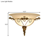 Retro Style Wall Mount Lamp - 1-Light Cream Glass Sconce In White/Beige