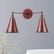 Retro Style Wall Sconce With Black/Copper Shade - Ideal For Restaurants 2 Lights Metal Fixture Rust