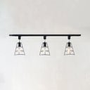 Retro Style Wire Cage Ceiling Light With Conical Shade - Rotatable Black/White Metal Shopify Black