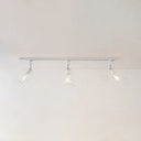 Retro Style Wire Cage Ceiling Light With Conical Shade - Rotatable Black/White Metal Shopify White