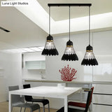 Retro Stylish Black Finish Metal Pendant Lighting With 3 Light Fixtures For Badminton Theme