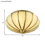 Retro White Glass Sphere Flush Mount Ceiling Light Fixture - 3 Brass Heads Ideal For Bedroom
