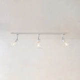 Retro Wire Cage Semi Flush Ceiling Light With Rotatable Conical Shade Black/White Metal White