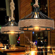 Retro Yurt Suspension Lighting: 1-Head Pendant Ceiling Light In Brown - Vintage Style With Hemp