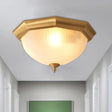 Ridged Dome Flush Mount Ceiling Fixture In Cottage Cream Glass - 12.5’/15’ Wide 2/3 - Head