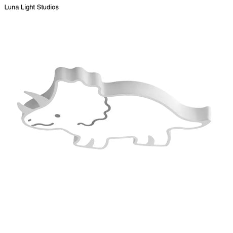 Roaring Fun: Dinosaur Design Led Flush Pendant Light For Kids Rooms Ceiling