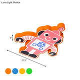 Robot Kinder Lamp - Led Cartoon Flush Mount Fixture In Yellow/Blue/Green