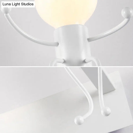 Robot-Shaped Kids White Wall Light - Perfect For Stairways And Foyers