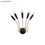 Rocket Wall Lamp - Contemporary Metal Sconce With 5 Lights For Living Room