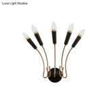 Rocket Wall Lamp - Contemporary Metal Sconce With 5 Lights For Living Room