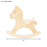 Rocking Horse Sconce: Kids Led Wall Lamp Beige Wooden Creative Light For Living Room