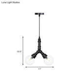 Rolande - Industrial Black Clear Glass Led Suspension Light