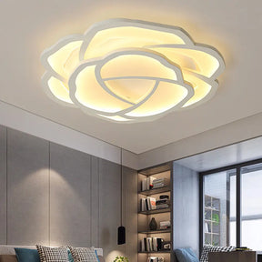 Romantic Led Flush Mount Acrylic White Rose Ceiling Light 16.5/20.5 Inches Wide / 16.5’